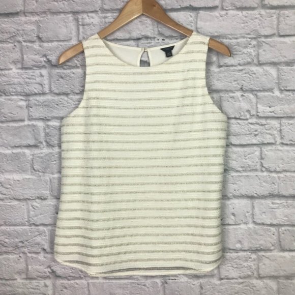 Ann Taylor Tops - Ann Taylor Metallic Stripe Sleeveless Top Medium